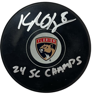 Kyle Okposo Autographed "24 Stanley Cup Champions" Panthers Puck (Beckett Witness)