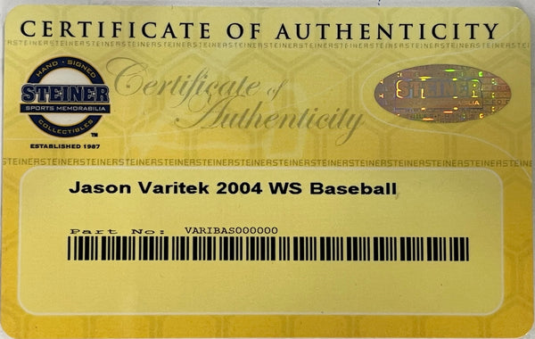 Jason Varitek Signed 2004 World Series Official Major League Baseball (Steiner/MLB)