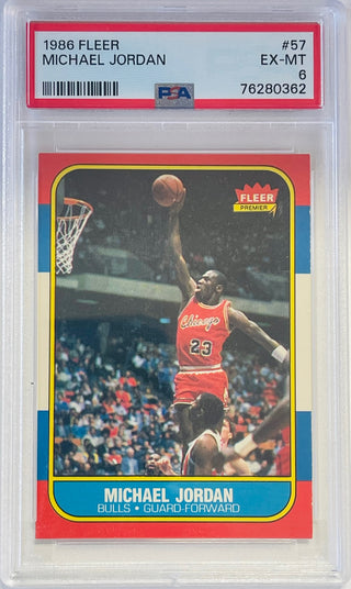 Michael Jordan 1986 Fleer Rookie Card #57 (PSA EX-MT 6)