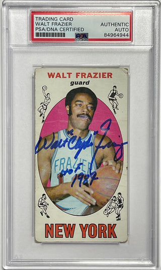 1969-70 Walt Clyde Frazier "HOF 1987" Signed Topps Rookie Card #98 (PSA)