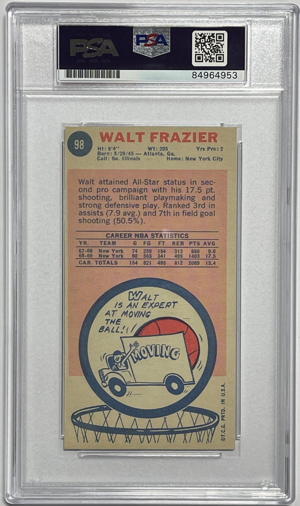 1969-70 Walt Clyde Frazier Signed Multi Inscription Topps Rookie #98 (PSA) GEM MT 10