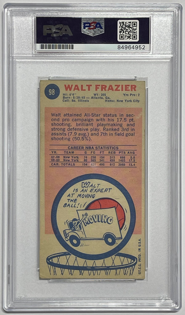 1969-70 Walt Clyde Frazier Signed Multi Inscription Topps Rookie Card #98 (PSA)