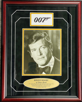 Roger Moore Autographed 8x10 Celebrity Photo Framed (JSA)