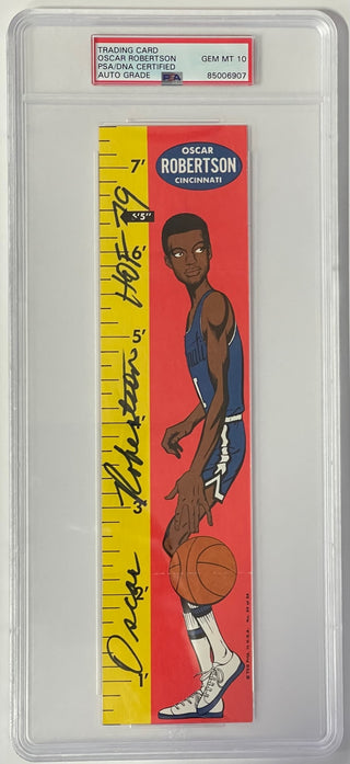 Oscar Robertson 1969 Topps NBA Ruler #24 - PSA Auto Grade Gem Mt 10