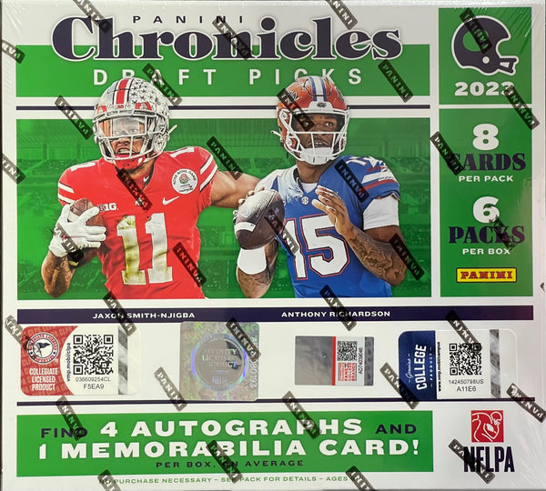 2023 Panini Chronicles Draft Picks Collegiate Football Hobby Box