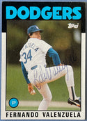 Fernando Valenzuela Autographed 1986 Topps Card #630 (JSA)