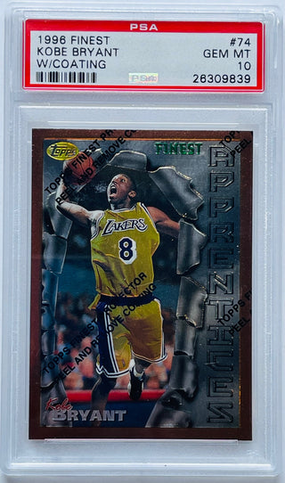 1996 Finest #74 Kobe Bryant With Coating Rookie PSA 10 Gem Mint