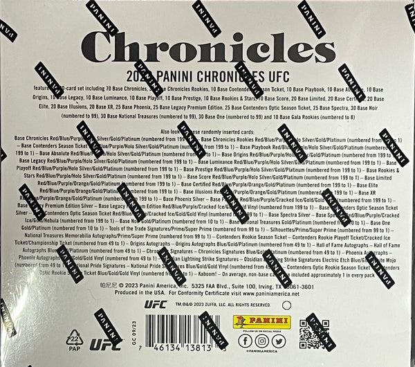 2023 Panini Chronicles UFC Hobby Box