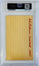 Sid Luckman Autographed Index Card PSA MINT 9