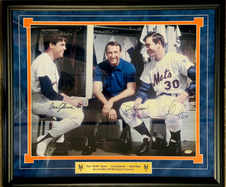 Tom Seaver Jerry Koosman Nolan Ryan Autographed Framed 16x20 Photo (Steiner)