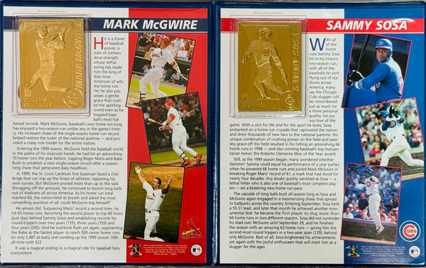 1999 Mark McGwire Sammy Sosa 22kt Gold foil Home Run Record Cards