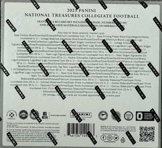 2023 Panini Collegiate Football National Treasures Hobby Box