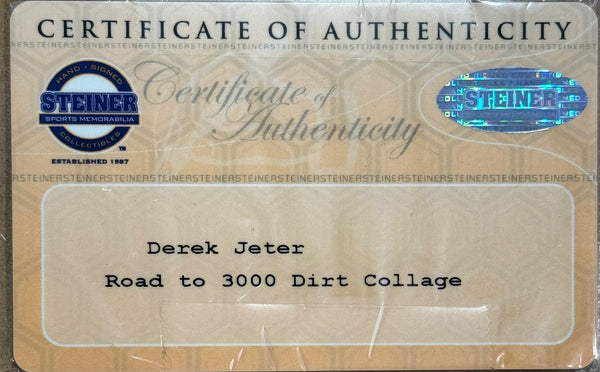 Derek Jeter Signed 8x10 Framed Collage Game Used Dirt (Steiner)