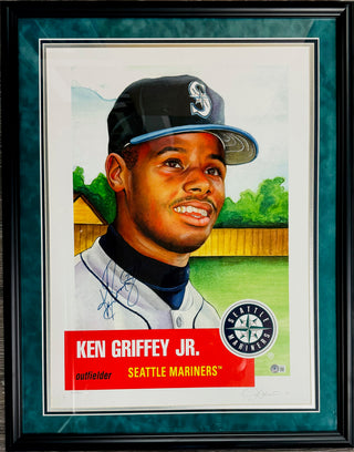 Ken Griffey Jr. Autographed Framed 24x30 Poster #508/600 (Beckett)