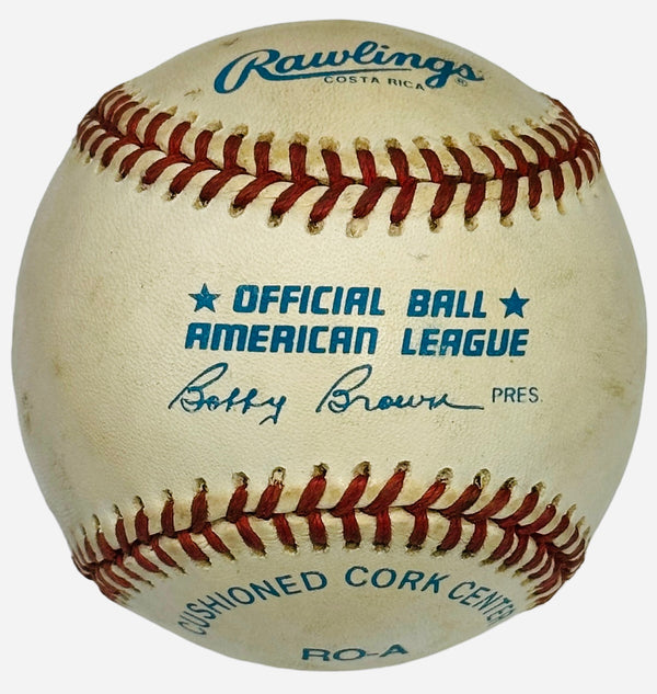 Mickey Mantle Autographed Official American League Bobby Brown Baseball (JSA)