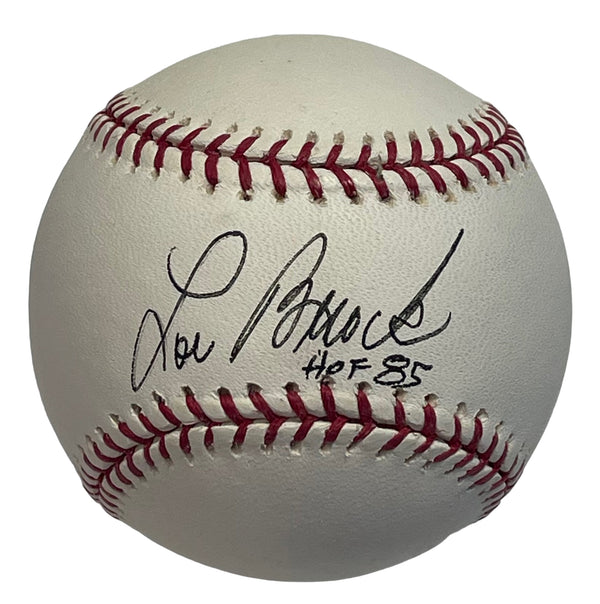 Lou Brock HOF 85 Autographed Official Major League Baseball (JSA)