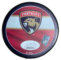 Carter Verhaeghe Autographed Panthers Reverse Retro Puck (JSA)