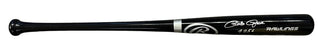 Pete Rose "4256" Autographed Rawlings Big Stick Black Bat (JSA)