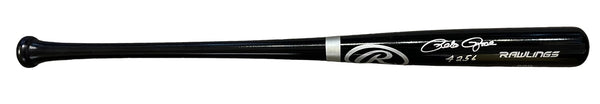 Pete Rose "4256" Autographed Rawlings Big Stick Black Bat (JSA)