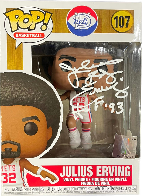 Julius Erving Dr. J "HOF 93" Autographed Funko Pop (JSA)