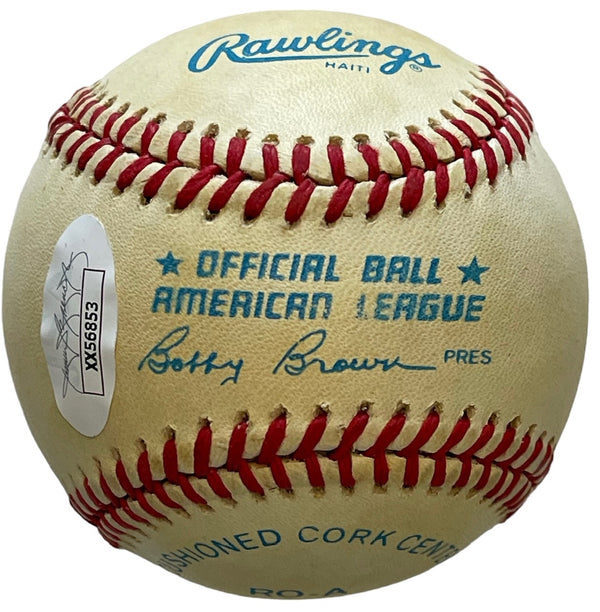 Mickey Mantle Autographed American League Bobby Brown Baseball (JSA)