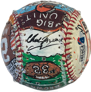 Jim Brown Signed Hand Painted Charles Fazzino Pop Art Baseball (Beckett)