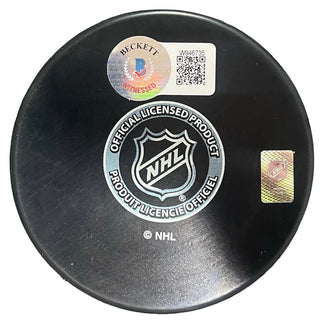 Aaron Ekblad Autographed Panthers Logo Puck (BAS)