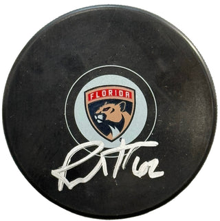 Brandon Montour Autographed Panthers Logo Puck (JSA)