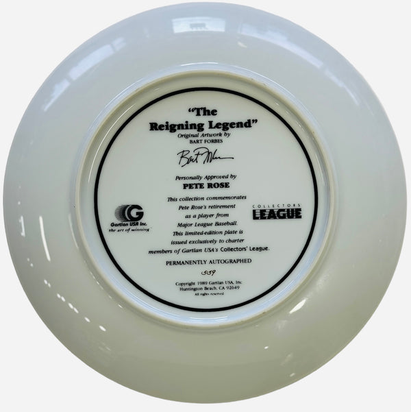 Pete Rose Autographed The Reigning Legend Plate