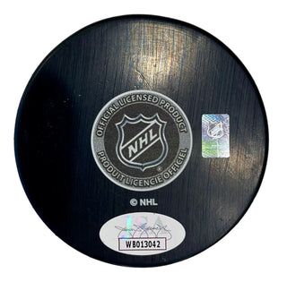 Sam Reinhart Autographed Panthers Logo Puck (JSA)