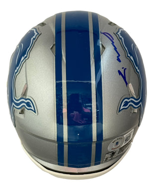 Jameson Williams Autographed Detroit Lions Mini Helmet (Beckett Witnessed)