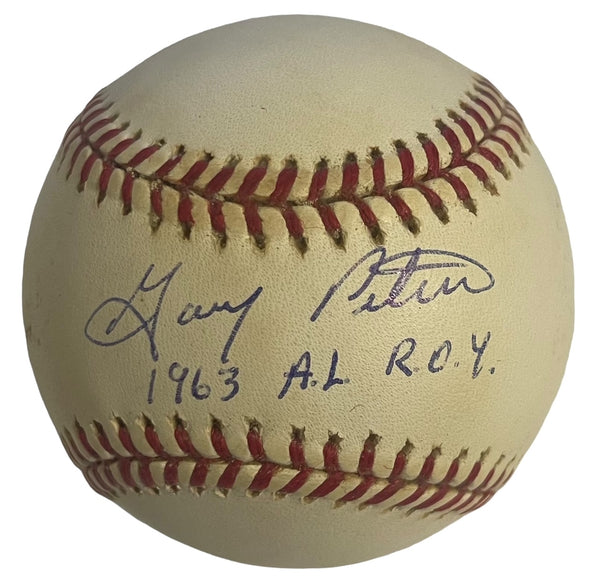 Gary Peters "1963 AL ROY" Autographed Official American League Baseball