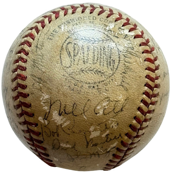 1942 Giants Team Signed Official National League Baseball (Beckett)