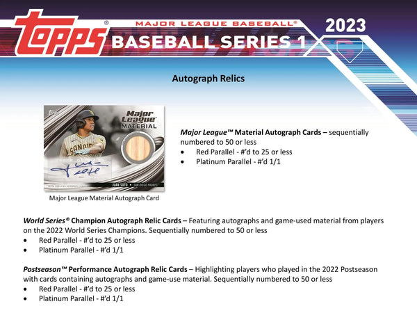 2023 Topps Series 1 Baseball Hanger Box