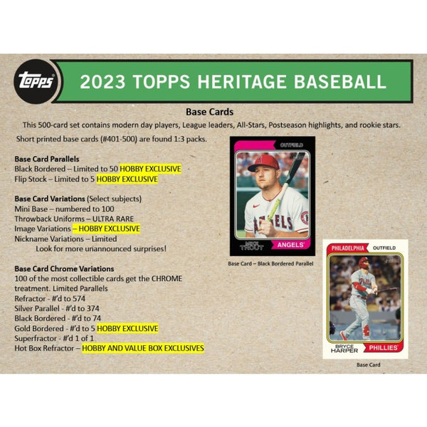 2023 Topps Heritage Baseball Hobby Box