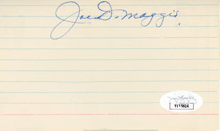 Joe DiMaggio Autographed 3x5 Card (JSA)