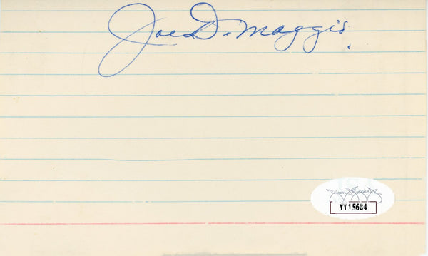 Joe DiMaggio Autographed 3x5 Card (JSA)