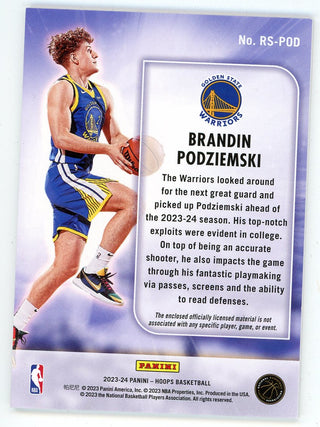 Brandin Podziemski 2023-24 Panini Hoops Rise n Shine Patch Relic #RS-POD