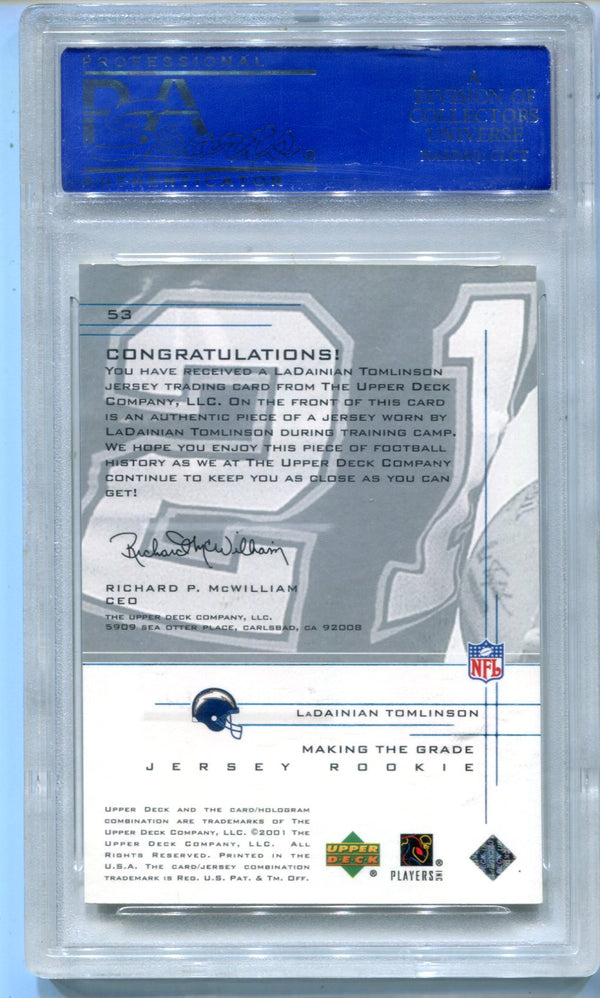 LaDainian Tomlinson 2001 Upper Deck Graded #53 PSA Mint 9 Card