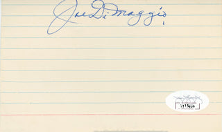 Joe DiMaggio Autographed 3x5 Card (JSA)