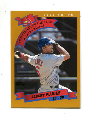 Albert Pujols 2002 Topps #719 Rookie of the year Card