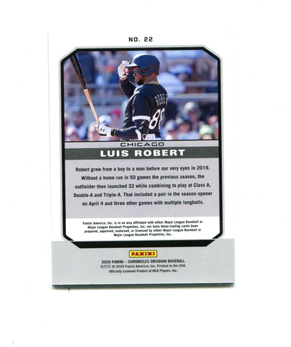 Luis Robert 2020 Panini Obsidian Rookie #22 Card