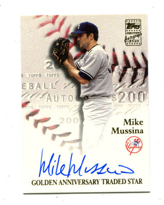 Mike Mussina 2001 Topps Traded Star #TTAMM Autographed Card