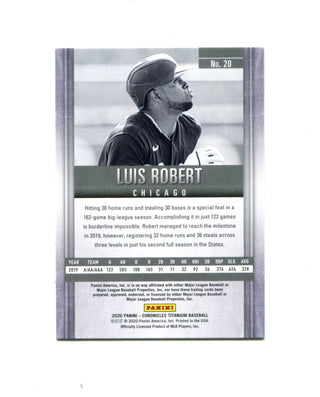 Luis Robert 2020 Panini Green Titanium #20 Card