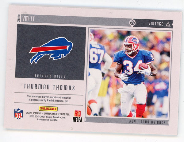 Thurman Thomas 2021 Panini Luminance Vintage Patch Relic #VM-TT