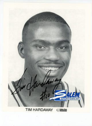 Tim Hardaway Autographed 8x10 Photo (Black and White)