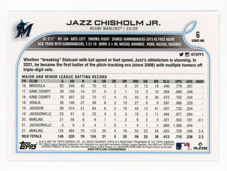 Jazz Chisholm JR 2022 Topps Series One  Future Stars #6 Card