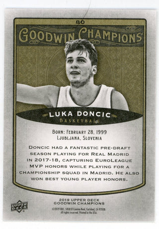 Luka Doncic 2019 Upper Deck Goodwin Champions #80