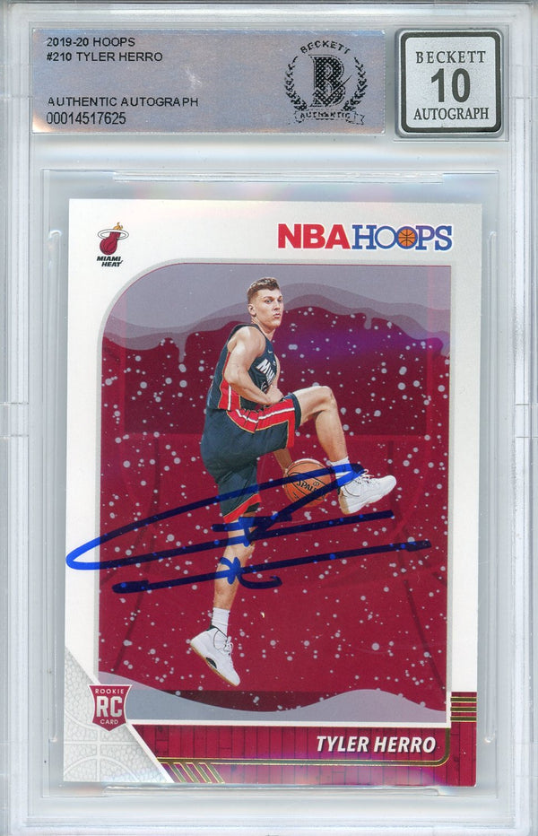 Tyler Herro Autographed 2019-20 Panini Hoops Rookie Card #210 (BGS 10 Auto)