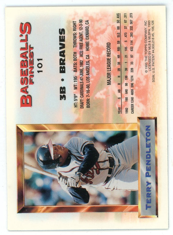 Terry Pendleton 1993 Topps Baseball Finest All-Star #101